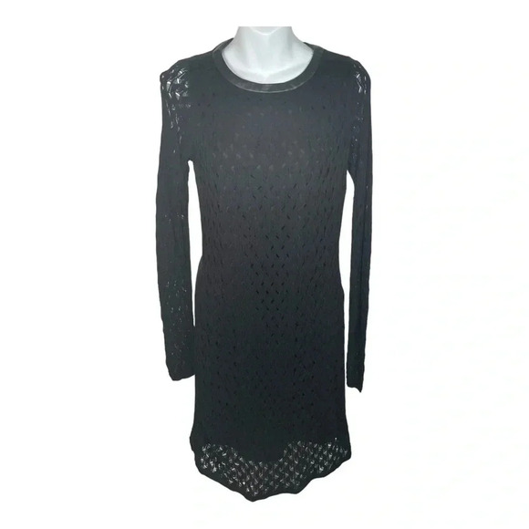 DVF Diane Von‎ Furstenberg Knit Cashmere  Blend Black Mini Dress - Picture 2 of 7